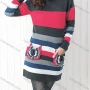 Wholesale Women's Turtleneck Long Sleeve Colorblock Dual Pockets Mid Length Pullover Sweater preview