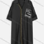 Wholesale Women's Casual Mesh Sleeve Button Down Rhinestone Letter Print Midi Shirt Dress preview