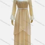 Wholesale Women's Casual Poet Sleeve Appliques Tiered Maxi Dress With Belt preview