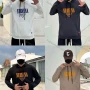 Wholesale Men's Casual Letter Print Drawstring Long Sleeve Kangaroo Pocket Hoodie preview