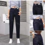 Wholesale Women's Casual Plain Multiple Pockets Button Closure Jeans preview