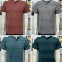 Wholesale Men's Cotton Striped Print Patch Pocket Short Sleeve Polo Shirt A016# preview