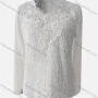 Wholesale Women's Causal Embroidered Long Sleeve Pearl Decor Plain Blouse preview
