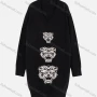 Wholesale Women's Casual Deep V-Neck Long Sleeve Tiger Pattern Print Short Sweater Dress preview