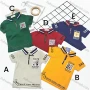 Wholesale Boys Casual Short Sleeve Letter Graphic Zipper Front Polo Shirts preview