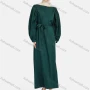 Wholesale Women's Casual Long Sleeve Round Neck Maxi Dress With Belt 1347# preview