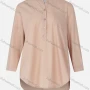 Wholesale Women's Casual Plain Button Front Patch Pocket Long Sleeve High Low Hem Blouse 1339# preview