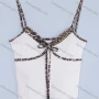 Wholesale Women's Casual Spaghetti Strap Leopard Trim Tie Front Rib-knit Cami Top preview