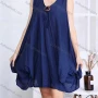 Wholesale Women's Casual V Neck Plain Tiered Tank Dress preview