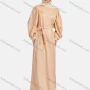 Wholesale Women's Casual Long Sleeve Round Neck Maxi Dress With Belt 1347# preview