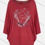 Wholesale Women's Casual Round Neck Long Sleeve Rhinestone Blouse preview