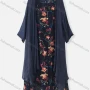 Wholesale Women's Causal 3/4 Sleeve Floral Print Splicing Loose Maxi Dress preview