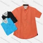 Wholesale Men's Casual Collared Short Sleeve Button Down Plain Shirt preview