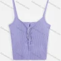 Wholesale Women's Casual Spaghetti Strap Lace Up Front Rib-knit Cami Top preview
