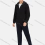 Wholesale Men's Casual Plain Zipper Warm Hooded Jacket & Pants 2 Pieces Set preview