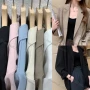 Wholesale Women's Casual Business Double Breasted Plain Loose Fit Mid Length Blazer 2053# preview