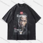 Wholesale Men's Fashion Hip Hop Oversized Crew Neck Short Sleeve Wash Distressed Graphic T-shirt 810# preview