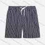 Wholesale Men's Vacation Regular Fit Striped Drawstring Beach Shorts preview