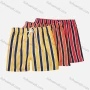 Wholesale Men's Vacation Regular Fit Striped Drawstring Beach Shorts preview