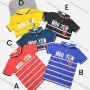 Wholesale Boys Casual Short Sleeve Letter Graphic Striped Button Front Polo Shirts preview