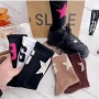 Wholesale Women's Casual Letter Star Print Cushioned Crew Socks preview