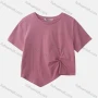 Wholesale Women's Casual Plain Round Neck Short Sleeve Twist Tee 1001# preview