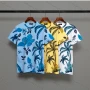 Wholesale Men's Casual 100% Cotton Tropical Print Round Neck Short Sleeve Tee preview