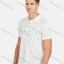 Wholesale Men's Casual Short Sleeve Allover Print Button Front Polo Shirts preview
