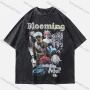 Wholesale Men's Fashion Hip Hop Oversized Crew Neck Short Sleeve Wash Distressed Graphic T-shirt 812# preview