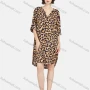 Wholesale Women's Casual Leopard Print V Neck 3/4 Sleeve Short Dress preview
