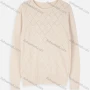 Wholesale Women's Casual Long Sleeve Rhinestones Rhombus Texture Plain Sweater preview
