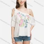Wholesale Women's Floral Embroidery Spaghetti Straps Lace Up Cami Top preview