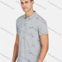 Wholesale Men's Casual Short Sleeve Feather Print Button Front Polo Shirts preview