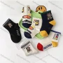 Wholesale Boys Cute Bear Letter Graphic Colorblock Crew Ankle Socks preview