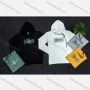 Wholesale Men's Casual Letter Print Drawstring Round Neck Long Sleeve Hoodie preview