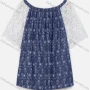 Wholesale Women's Casual Half Sleeve Boat Neck Floral Print Lace Blouse preview