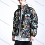 Wholesale Men's Fashion Long Sleeve Stand Collar Allover Sinosaurus Print Puffer Coat 907# preview