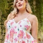 Wholesale Women's Casual V Neck Spaghetti Strap Floral Ruffle Hem Cami Top preview