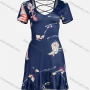 Wholesale Women's Sexy V Neck High Waist Crisscross Back Ruffle Hem Short Cocktail Dress preview