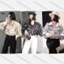 Wholesale Women's Casual Collared Long Sleeve Allover Print Top preview