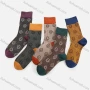 Wholesale Women's Casual Smiley Face Print Colorblock Cushioned Stocking Crew Socks preview