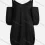 Wholesale Women's Casual V Neck Cold Shoulder Short Sleeve Plain Dress preview