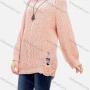 Wholesale Women's Casual Crew Neck Long Sleeve Plain Distressed Sweater preview