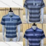 Wholesale Men's Casual Short Sleeve Striped Button Front Polo Shirts preview