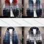 Wholesale Men's Casual Striped Drawstring Long Sleeve Zip Hooded Fleece Sweater Jacket preview