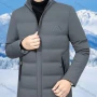 Wholesale Men's Casual Plain High Neck Slim Warm Zip Pockets Puffer Coat preview