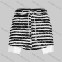 Wholesale Women's Striped Frayed Raw Trim Drawstring Shorts preview