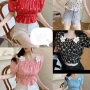 Wholesale Women's Fashion Square Neck Puff Sleeve Allover Print Blouse preview