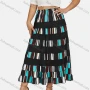 Wholesale Women's Fashion Elastic Waist Striped Pleated Maxi Skirt preview