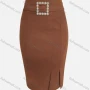 Wholesale Women's Elegant Plain Beaded Crop Pencil Skirt preview